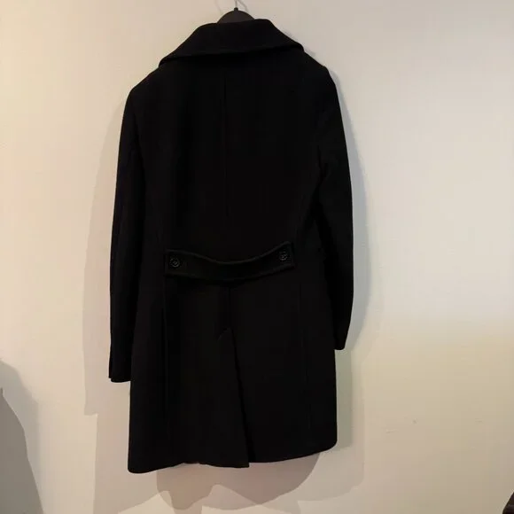 J Crew Black Wool Lady Day Peacoat Size 2 - Picture 3 of 6